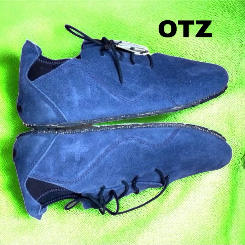 OTZ SUPERSLICK Suede Shoes CORK LITE SNEAKERS UNISEX BLUE 13 new